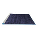 Sideview of Machine Washable Abstract Blue Modern Rug, wshabs5444blu