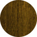 Round Abstract Yellow Modern Rug, abs5444yw