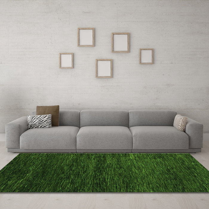 Machine Washable Abstract Green Modern Area Rugs in a Living Room,, wshabs5444grn
