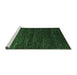 Sideview of Machine Washable Abstract Emerald Green Modern Area Rugs, wshabs5444emgrn