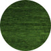 Round Machine Washable Abstract Green Modern Area Rugs, wshabs5444grn