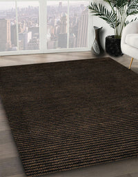 Abstract Chocolate Brown Modern Rug, abs5445