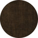 Round Abstract Brown Modern Rug, abs5445brn