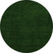 Round Abstract Green Modern Rug, abs5445grn