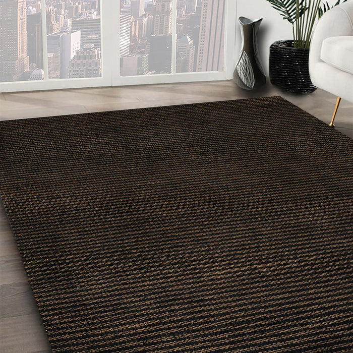 Abstract Chocolate Brown Modern Rug in Family Room, abs5445