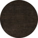 Round Abstract Chocolate Brown Modern Rug, abs5445