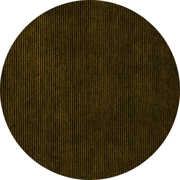 Round Abstract Yellow Modern Rug, abs5445yw