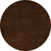 Round Abstract Orange Modern Rug, abs5445org