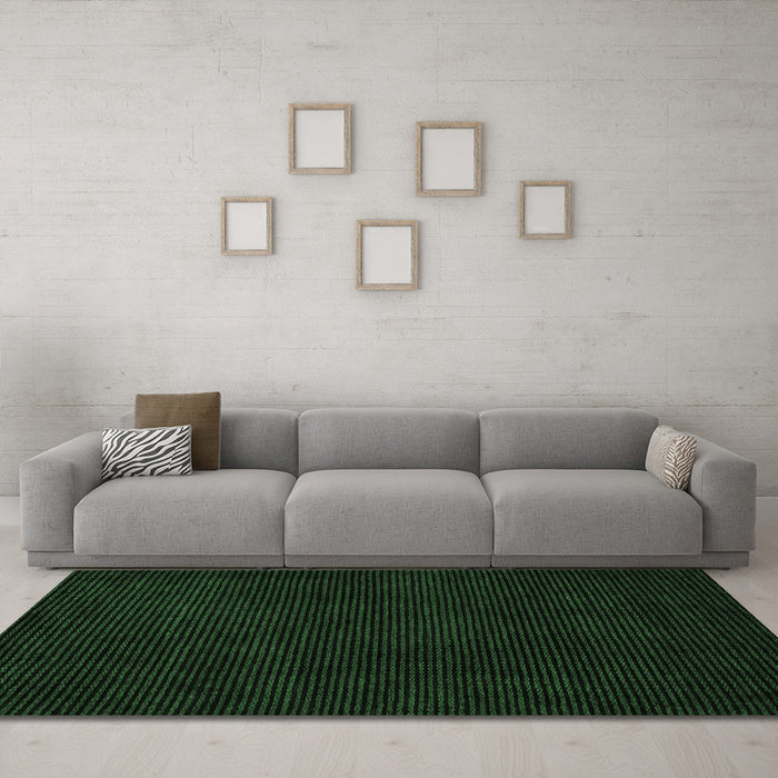 Machine Washable Abstract Emerald Green Modern Area Rugs in a Living Room,, wshabs5445emgrn