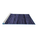 Sideview of Machine Washable Abstract Blue Modern Rug, wshabs5446blu