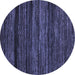 Round Machine Washable Abstract Blue Modern Rug, wshabs5446blu