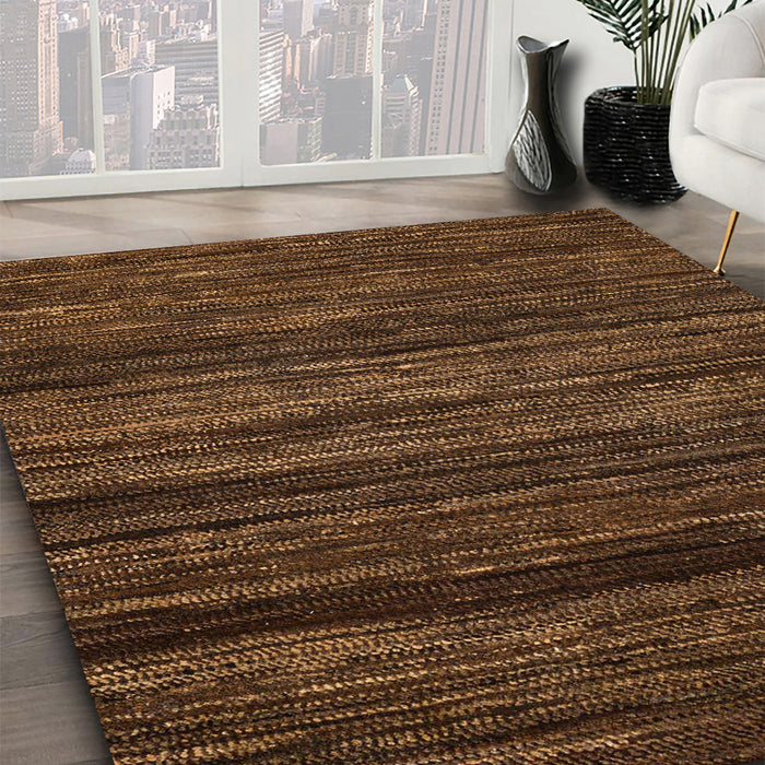 Abstract Red Modern Rug in Family Room, abs5446