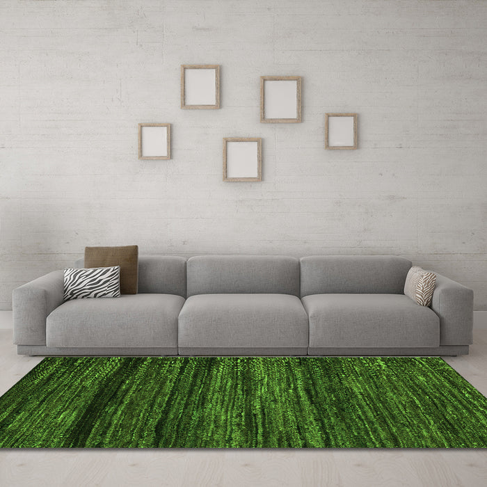 Machine Washable Abstract Green Modern Area Rugs in a Living Room,, wshabs5446grn