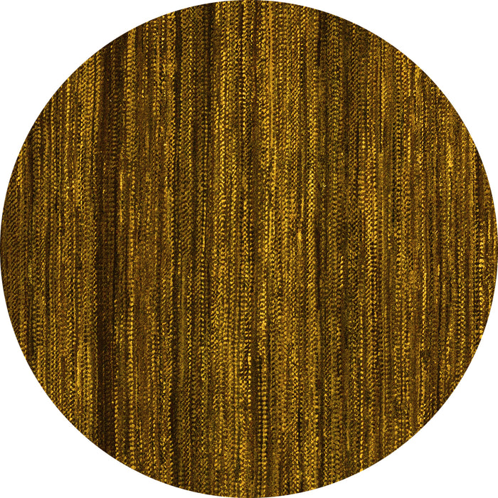 Round Abstract Yellow Modern Rug, abs5446yw