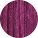 Round Machine Washable Abstract Pink Modern Rug, wshabs5446pnk