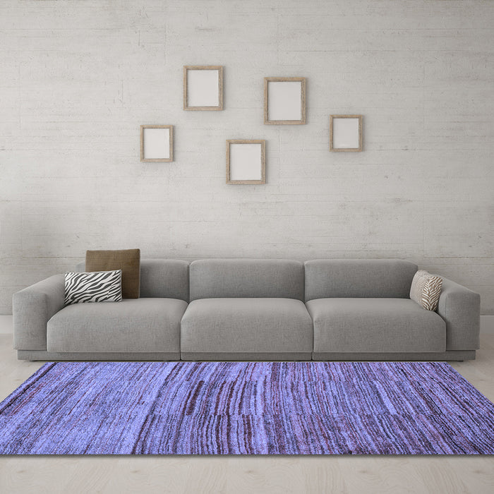 Machine Washable Abstract Blue Modern Rug in a Living Room, wshabs5447blu