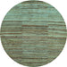 Round Abstract Light Blue Modern Rug, abs5447lblu