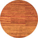 Round Abstract Orange Modern Rug, abs5447org