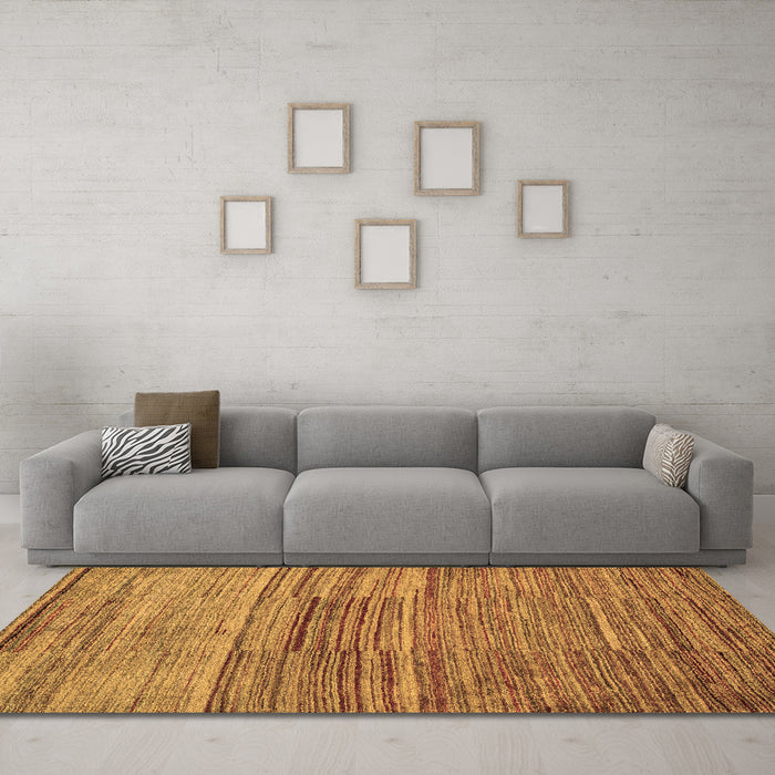 Machine Washable Abstract Brown Modern Rug in a Living Room,, wshabs5447brn