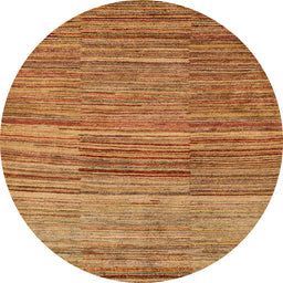 Round Abstract Orange Modern Rug, abs5447
