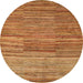 Round Abstract Orange Modern Rug, abs5447