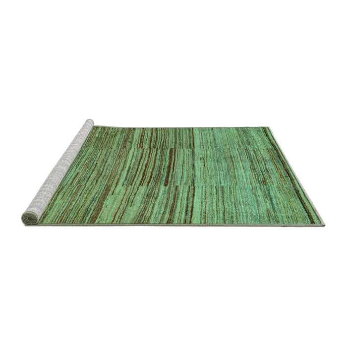 Sideview of Machine Washable Abstract Turquoise Modern Area Rugs, wshabs5447turq