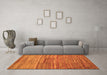 Machine Washable Abstract Orange Modern Area Rugs in a Living Room, wshabs5447org