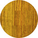 Round Abstract Yellow Modern Rug, abs5447yw