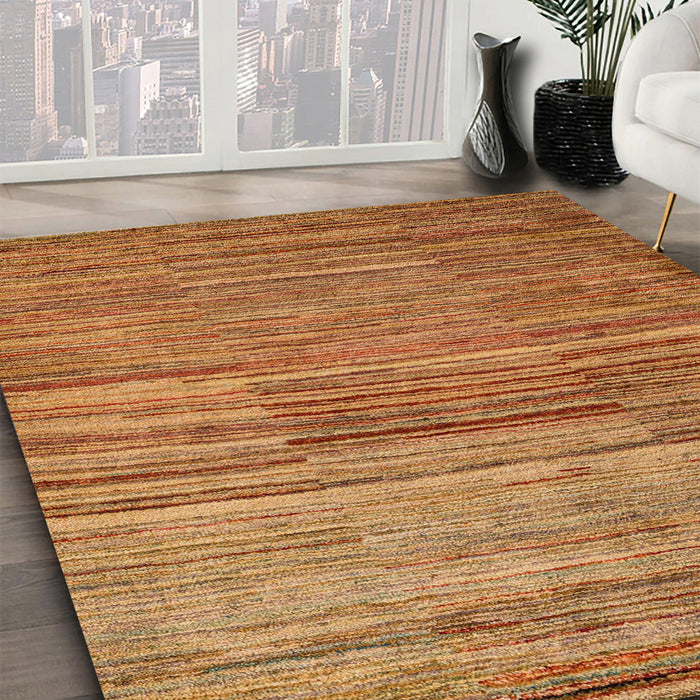 Machine Washable Abstract Orange Rug in a Family Room, wshabs5447