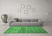 Machine Washable Abstract Emerald Green Modern Area Rugs in a Living Room,, wshabs5447emgrn