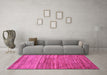 Machine Washable Abstract Pink Modern Rug in a Living Room, wshabs5447pnk