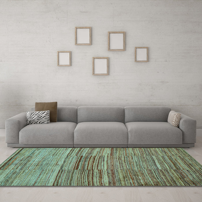 Machine Washable Abstract Light Blue Modern Rug in a Living Room, wshabs5447lblu