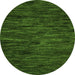 Round Abstract Green Modern Rug, abs5448grn