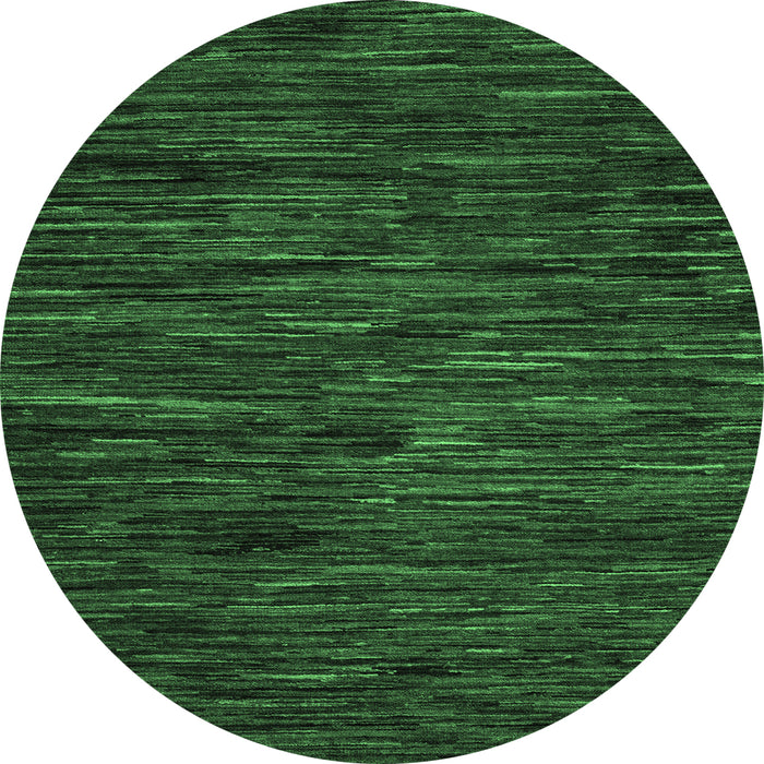 Round Machine Washable Abstract Emerald Green Modern Area Rugs, wshabs5448emgrn