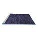 Sideview of Machine Washable Abstract Blue Modern Rug, wshabs5448blu