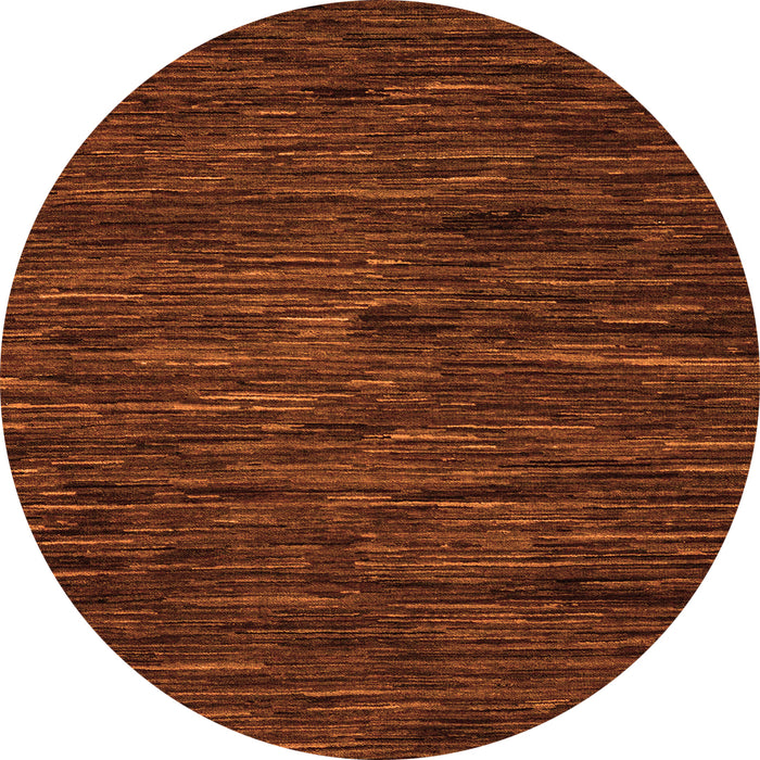 Round Machine Washable Abstract Orange Modern Area Rugs, wshabs5448org