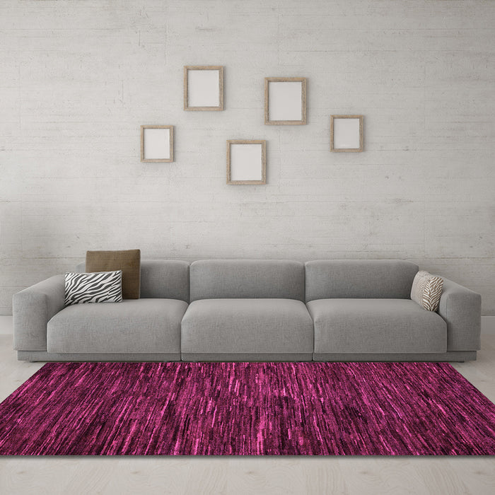Machine Washable Abstract Pink Modern Rug in a Living Room, wshabs5448pnk