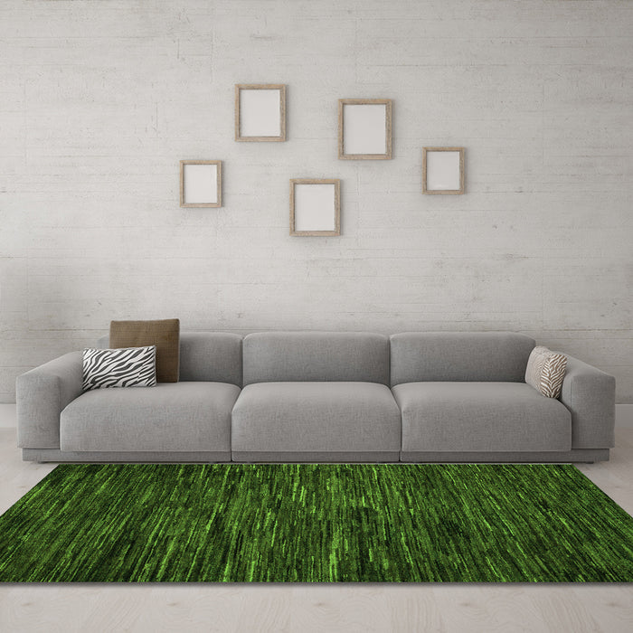 Machine Washable Abstract Green Modern Area Rugs in a Living Room,, wshabs5448grn