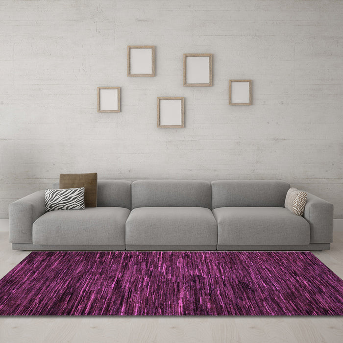 Machine Washable Abstract Purple Modern Area Rugs in a Living Room, wshabs5448pur