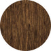 Round Abstract Brown Modern Rug, abs5448brn