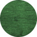 Round Abstract Emerald Green Modern Rug, abs5449emgrn