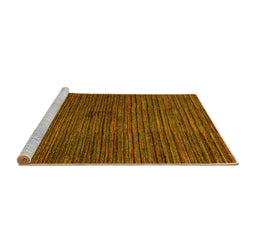 Sideview of Machine Washable Abstract Yellow Modern Rug, wshabs5449yw