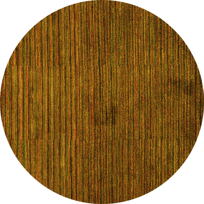 Round Abstract Yellow Modern Rug, abs5449yw