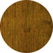 Round Abstract Yellow Modern Rug, abs5449yw