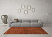 Machine Washable Abstract Orange Modern Area Rugs in a Living Room, wshabs5449org