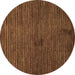 Round Abstract Brown Modern Rug, abs5449brn