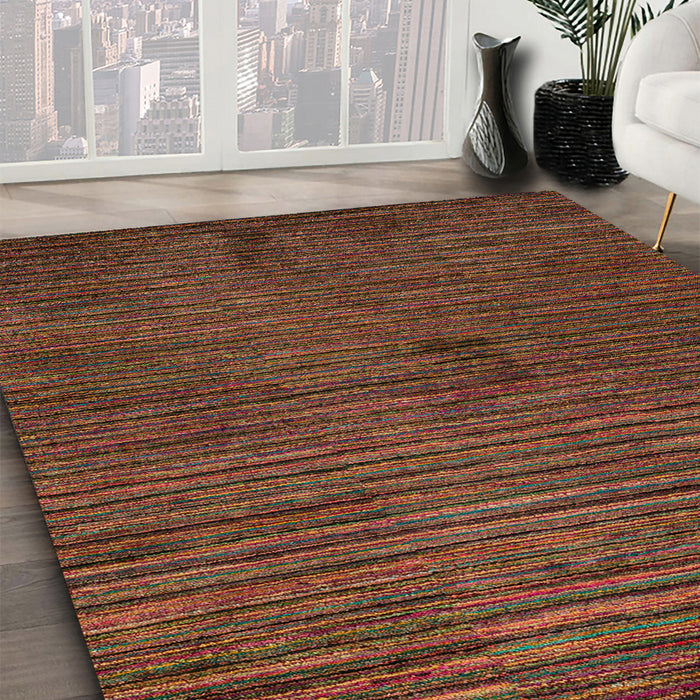 Abstract Saffron Red Modern Rug in Family Room, abs5449