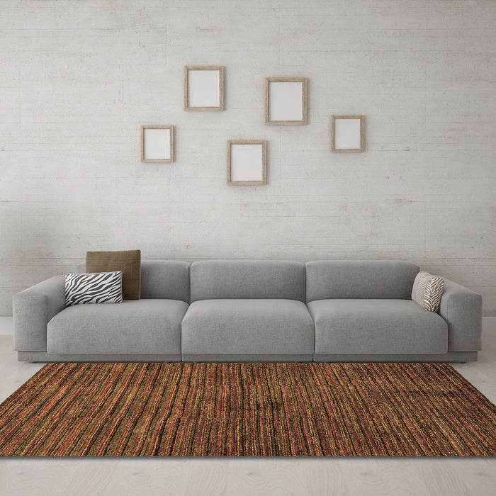 Machine Washable Abstract Brown Modern Rug in a Living Room,, wshabs5449brn