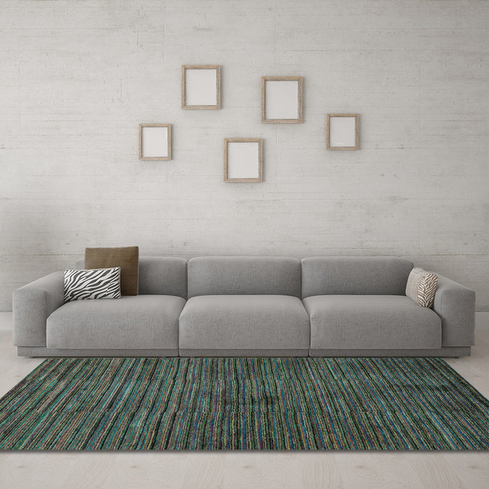 Machine Washable Abstract Light Blue Modern Rug in a Living Room, wshabs5449lblu