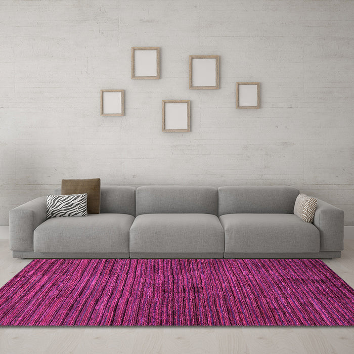 Machine Washable Abstract Pink Modern Rug in a Living Room, wshabs5449pnk